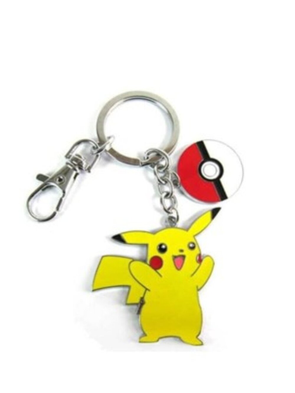 Pikachu Pokemon Keychain Pokeball Charm Yellow Anime Keyring